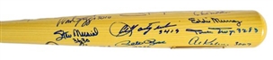 3000 Hit Club Signed and Inscribed Bat (19 signatures) Musial, Ripken, Aaron, Mays